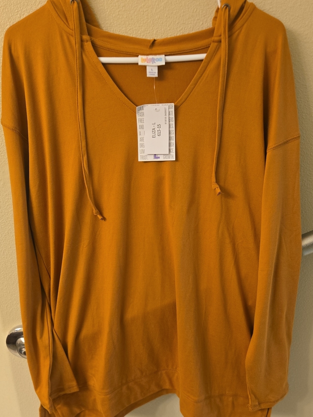 LuLaRoe Eliza Women's Burnt Orange V-Neck Hooded Sweater